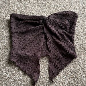 Strapless Brown Textured Crop Top